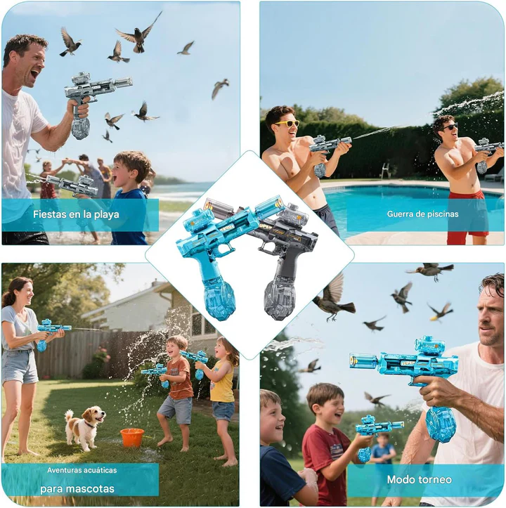 Pistola lanza agua con tracer RGB